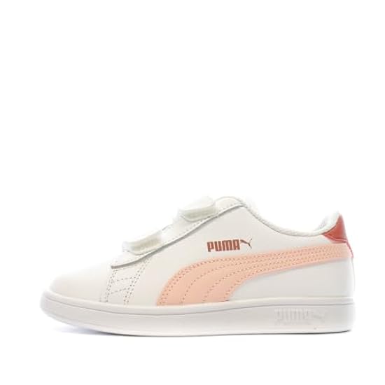 Puma Smash V2 L V Sneaker Bambino Bianco/Rosa, Colore: rosa., 34.5 EU 470654819