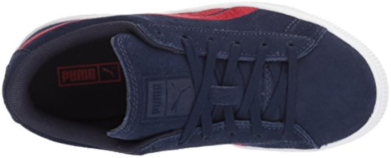 Sneaker classico distintivo da bambino in camoscio scamosciato, Peacoat-Toreador, 2,5 M US Little Kid 201363910