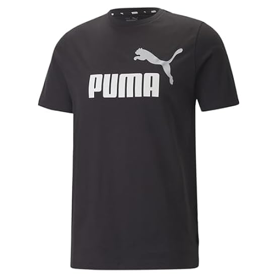 PUMA Ess+ 2 col Logo Tee, Uomo, Nero-Bianco, XL 045200464