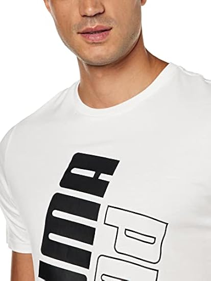 PUMA Logo Power Tee T Shirt, Bianco White, L Uomo 380931149