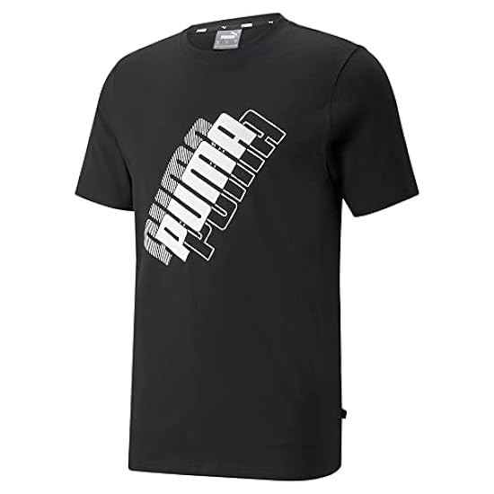 PUMA Uomo Regular Tops T-Shirt Power Logo da Uomo L Bla