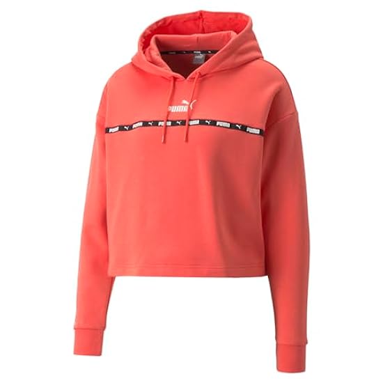 PUMA Womens Power Tape Cropped Hoodie Casual Hoodie - Pink - Size L 285454441