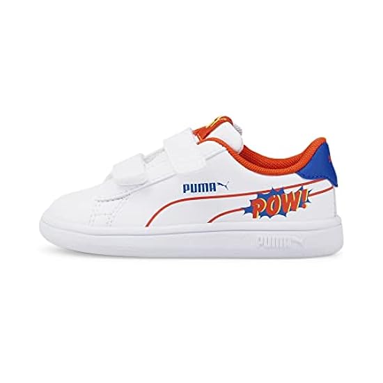 PUMA unisex child Smash 2 Hook and Loop Sneaker, Puma W