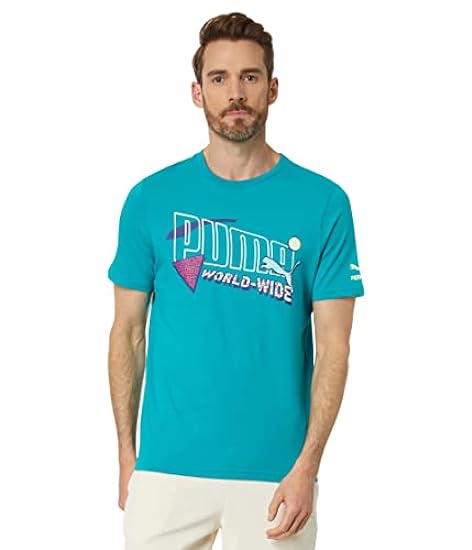 PUMA T-Shirt Classica Camicia, Daytona-Deep Aqua-Mela f