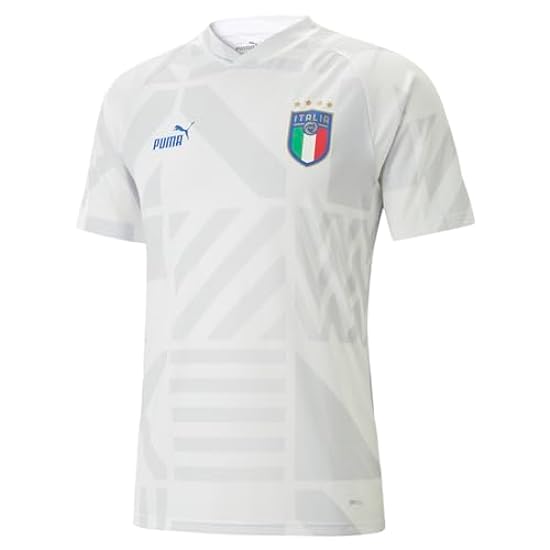 PUMA Mens Italy Away Prematch V Neck Short Sleeve Jersey Casual Lightweight - White - Size S 254496351