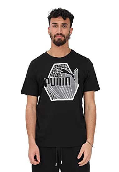 PUMA T-Shirt Uomo Nero T-Shirt Sportiva Graphics S 1009