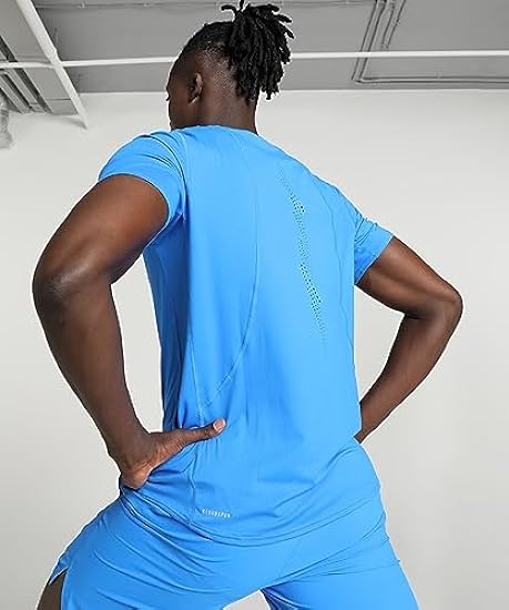 PUMA Men Run Cloudspun Shortsleeve Abbigliamento da Running Running Shirts Blue - XL 131921918