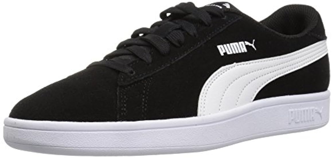 PUMA Unisex-Kids Smash v2 SD Sneaker, Black White, 6.5 