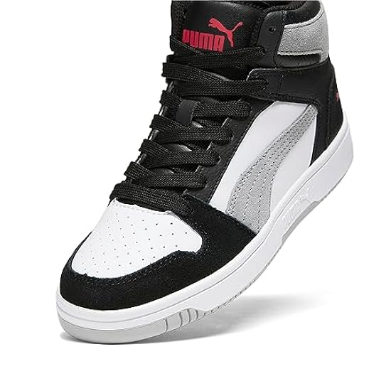PUMA Rebound Sneaker, Black-Flat Light Gray White, 7 US Unisex Big Kid, Puma Nero-piatto Grigio chiaro-bianco puma, 7 Big Kid 253745540