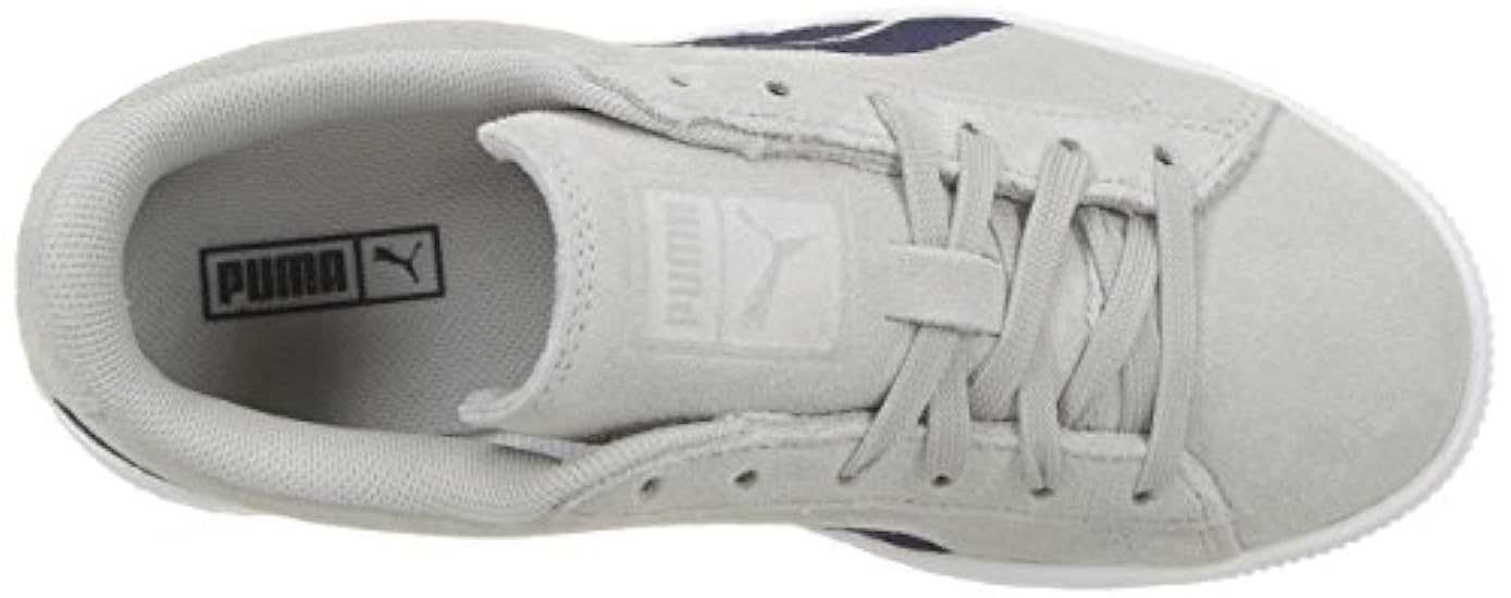 PUMA Unisex Suede Classic Badge Kids Sneaker, Gray Violet-Peacoat, 5 M US Big 498571083