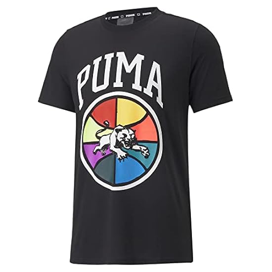 PUMA Uomo Tops T-Shirt da Basket a Maniche Corte Box ou