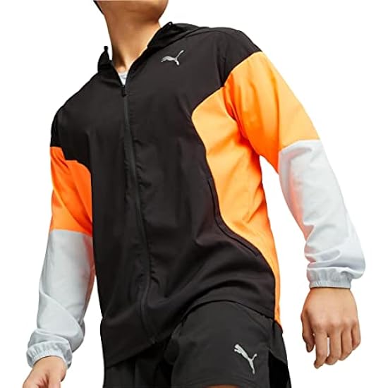 Puma Men Run Lightweight Jacket Abbigliamento Da Running Running Jacket Black - Orange Xl 064970211