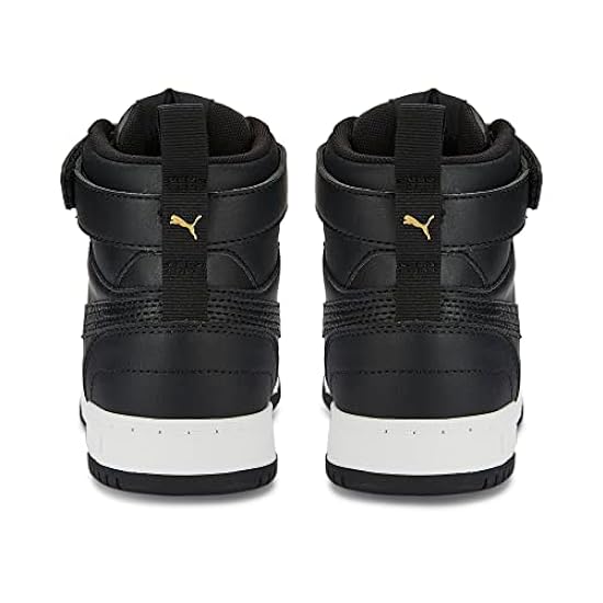 PUMA RBD Game Sneaker, Black-Black-Team Gold, 5.5 US Unisex Big Kid 463666447