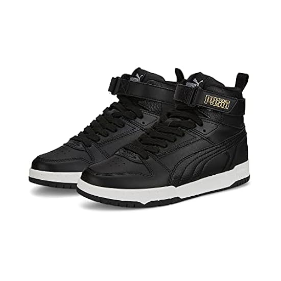 PUMA RBD Game Sneaker, Black-Black-Team Gold, 5.5 US Unisex Big Kid 463666447