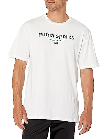 PUMA Men´s Graphics Tee, Warm White-AH23 Team 1050