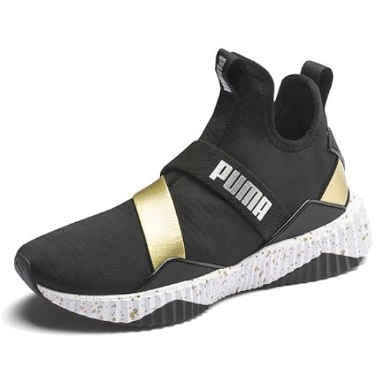 PUMA Women´s Defy Mid Sneaker, Black White, 5.5 M 