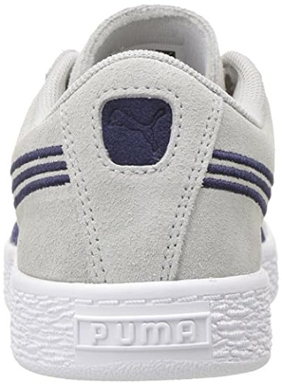 PUMA Unisex Suede Classic Badge Kids Sneaker, Gray Violet-Peacoat, 5 M US Big 498571083