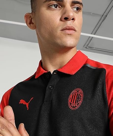 2023-2024 Milan Casuals Polo Football Soccer T-Shirt Maglia (Black) 748291025